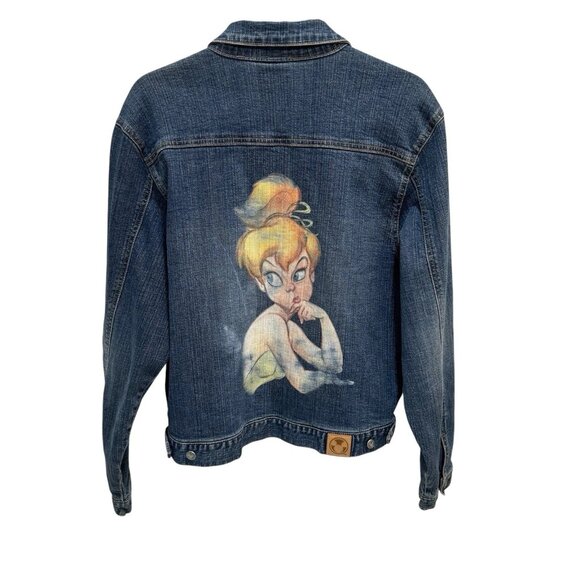 Disney Tinkerbelle Women's Denim Cropped Jean Jacket - Picture 1 of 13